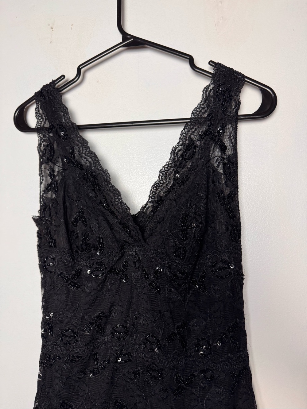 Black lace dress with beaded detail size-Small